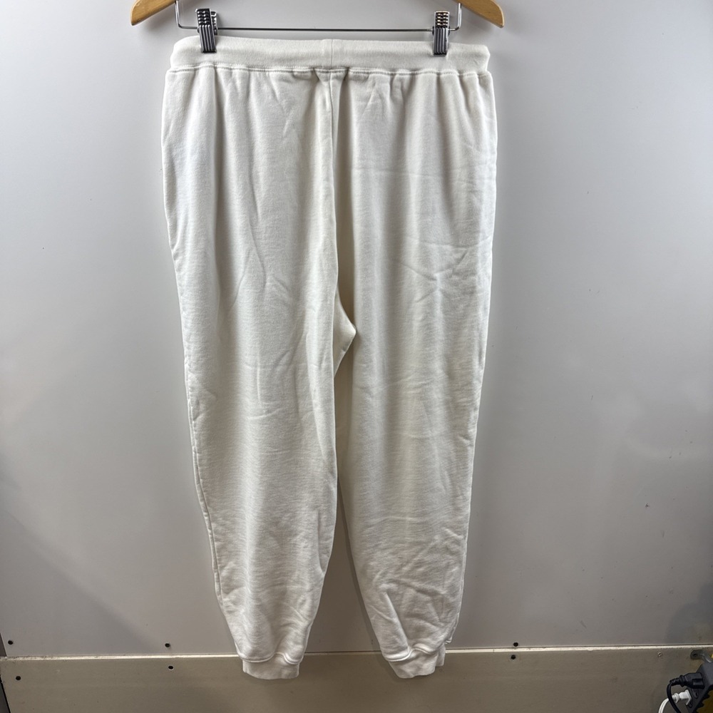 Women's LRL White Sweat pants Medium Vintage Monogram Lauren Ralph Lauren Cotton
